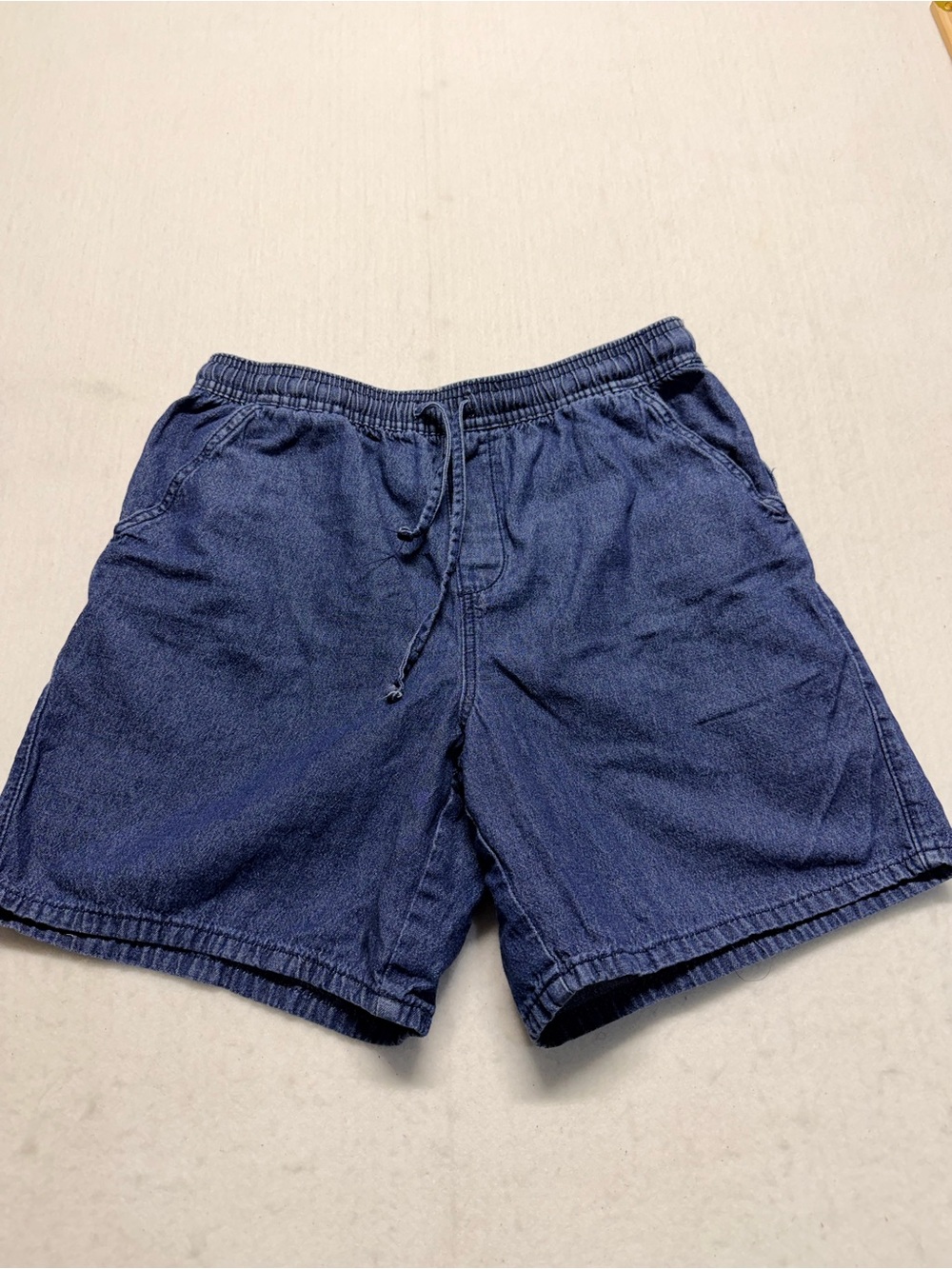Karen Scott Denim-Style Navy Drawstring Shorts